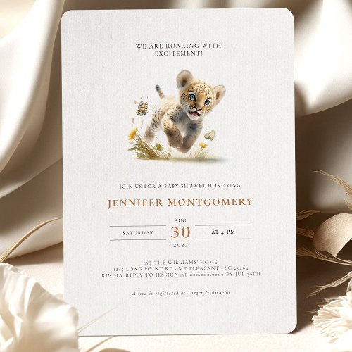 Lion Baby Shower Roaring with Excitement Invitatio Invitation