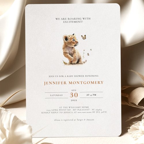 Lion Baby Shower Roaring with Excitement Invitation
