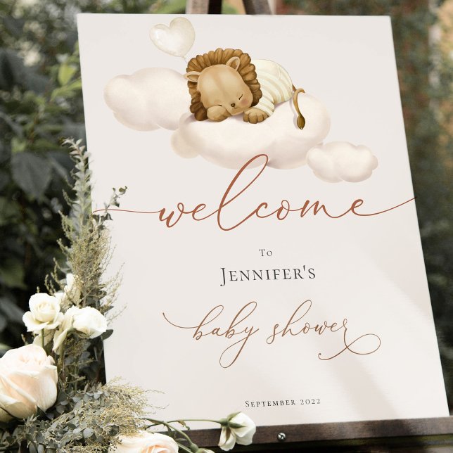 Lion Baby Shower Welcome Foam Board (Creator Uploaded)