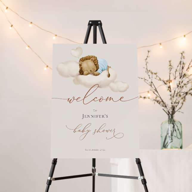 Lion Baby Shower Welcome Foam Board (In Situ (Stand))
