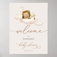 Lion Baby Shower Welcome Poster