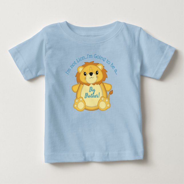 Lion Baby Shower Zoo Circus Blue Boy Baby T-Shirt (Front)