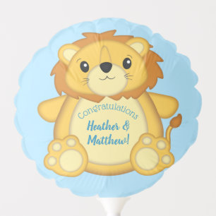 Lion Baby Shower Zoo Circus Blue Boy Balloon