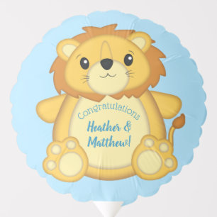 Lion Baby Shower Zoo Circus Blue Boy Balloon