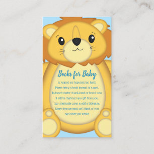 Lion Baby Shower Zoo Circus Blue Boy Enclosure Card