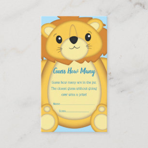 Lion Baby Shower Zoo Circus Blue Boy Enclosure Card