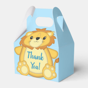 Lion Baby Shower Zoo Circus Blue Boy Favor Boxes