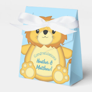 Lion Baby Shower Zoo Circus Blue Boy Favor Boxes