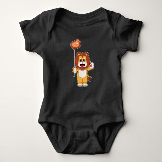 Lion Balloon Meat Baby Bodysuit (Front)