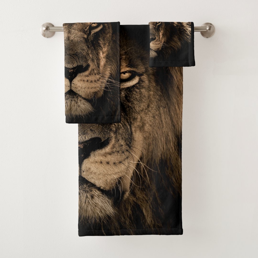 Lion Bathroom Towel Set Zazzle