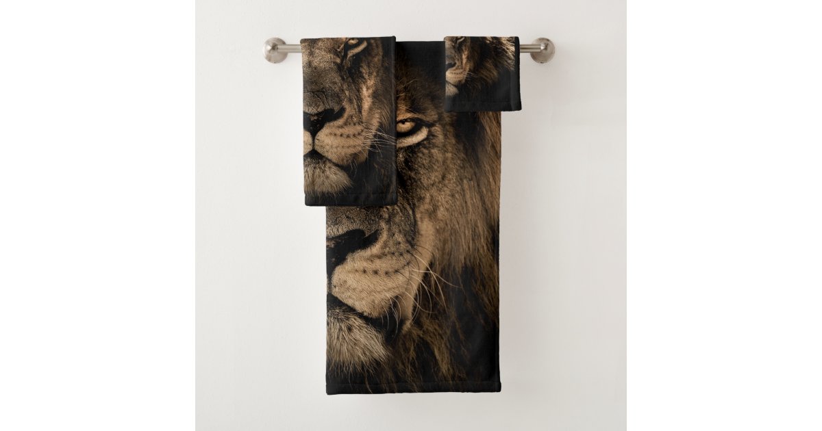 Lion Bathroom Towel Set Zazzle