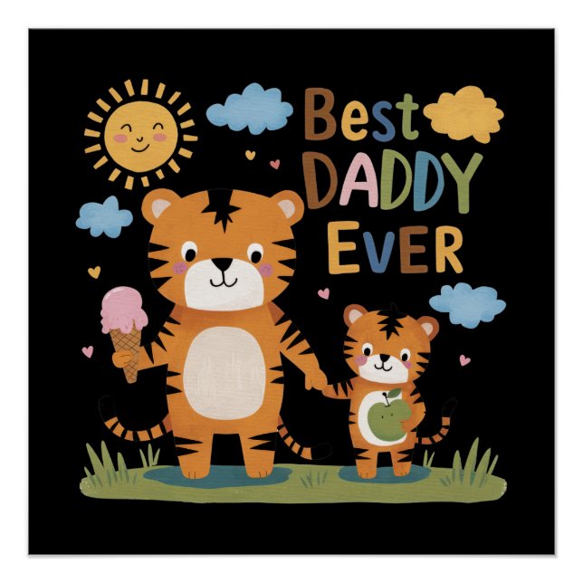 Lion Best Daddy Ever Poster (Front)
