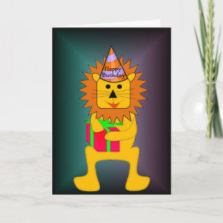 Lion Birthday Card For Kids