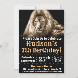 Lion birthday invitation