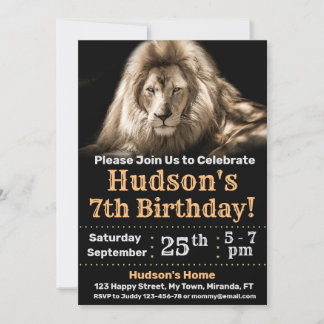 Lion birthday invitation