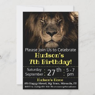 Lion birthday invitation