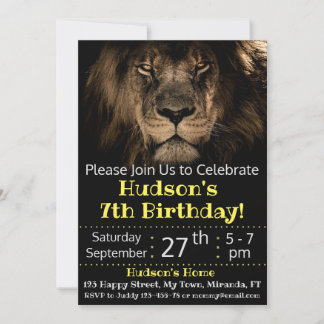 Lion birthday invitation