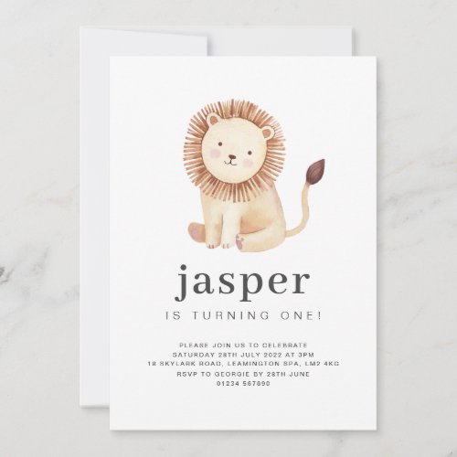 Lion Birthday Invitation