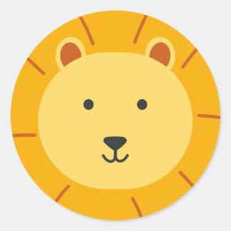 Lion Birthday Kids Art Classic Round Sticker