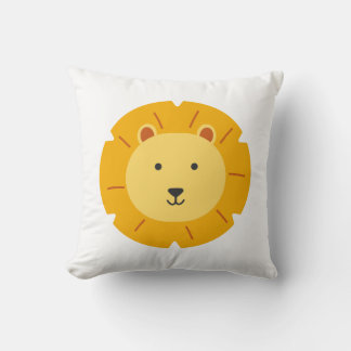 Lion Birthday Kids Art Throw Pillow
