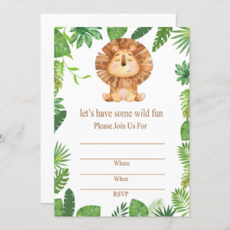 Lion birthday party invitation