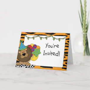 Lion Birthday Party Invitations
