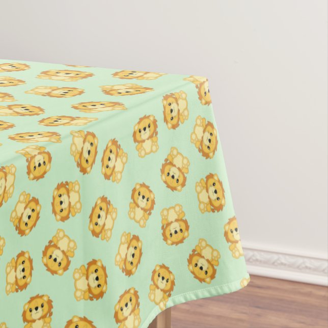 Lion Birthday Party Safari Tablecloth (In Situ)