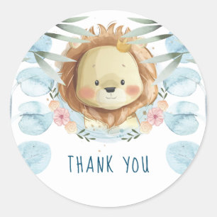 Lion Birthday Thank you Classic Round Sticker