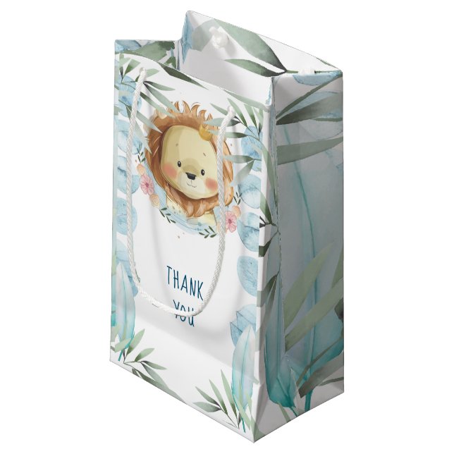 Lion Birthday Thank you Favors Small Gift Bag (Front Angled)