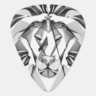 Lion black and white elegant Design Guitar Pick