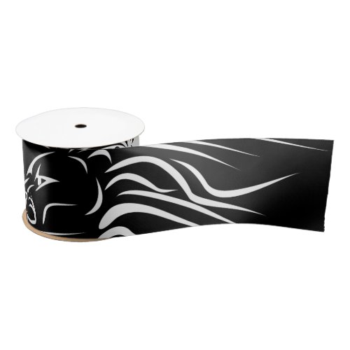 Lion _ Black  White Satin Ribbon