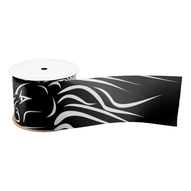 Lion - Black & White Satin Ribbon (Spool)