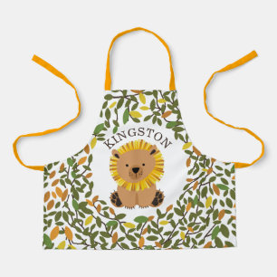 Lion Botanical Greenery Kids Apron