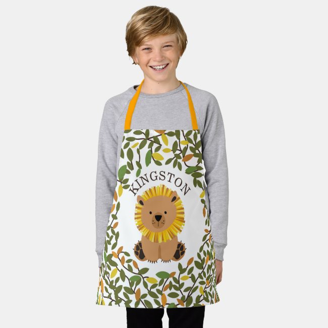 Lion Botanical Greenery Kids Apron