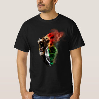 Lion bursting out of South African Flag T-Shirt