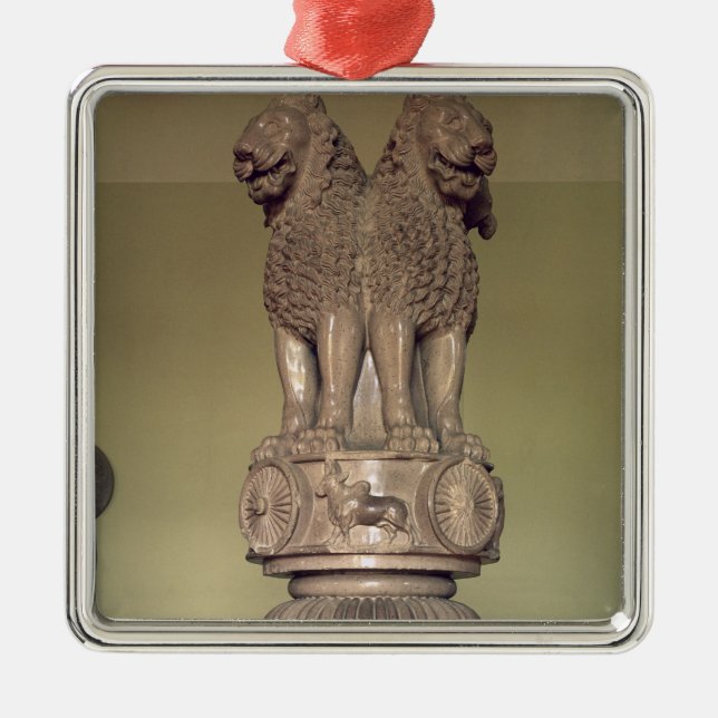 Lion capital from the Pillar of Emperor Ashoka Metal Ornament (Front)