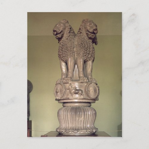 Lion capital from the Pillar of Emperor Ashoka Postcard