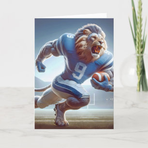 Lion Carrying a Football Card