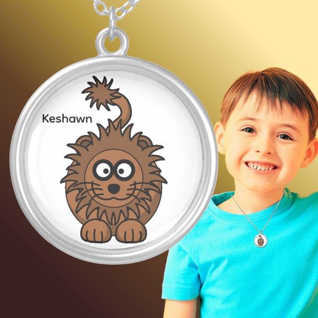 Lion Cartoon Silver Plated Necklace (Lion Cartoon Silver Plated Necklace)