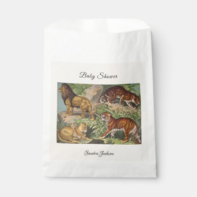 Lion cat jungle Gender neutral Baby Shower by Mail Favor Bag (Front)
