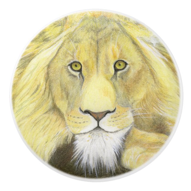 Lion Ceramic Knob (Front)