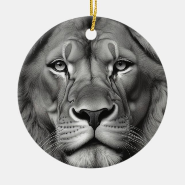 Lion Ceramic Ornament (Front)