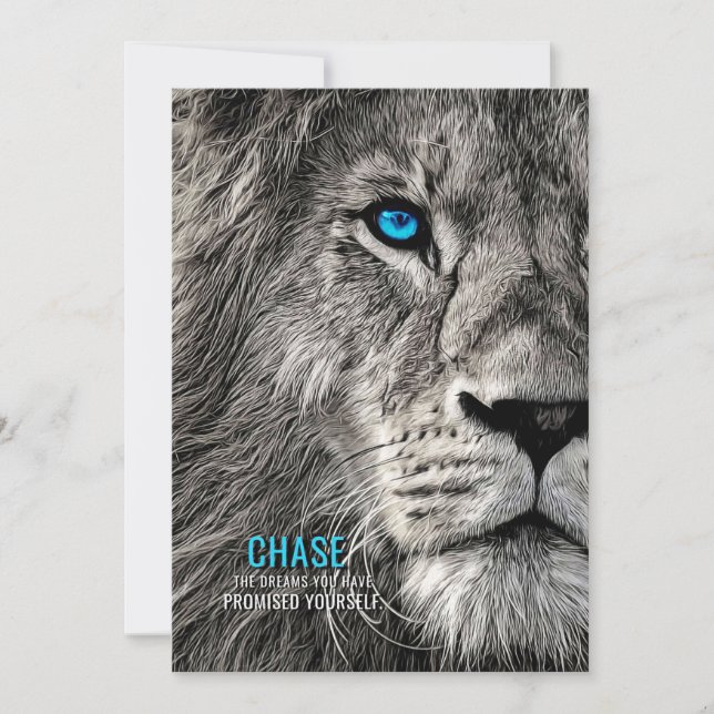Lion Chase Your Dreams Thank You Card (Front)