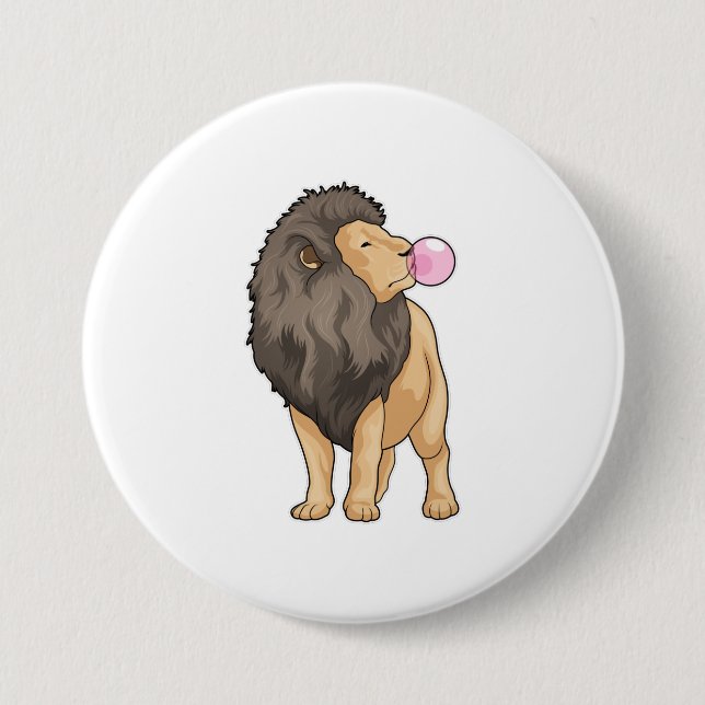 Lion Chewing gum Button (Front)