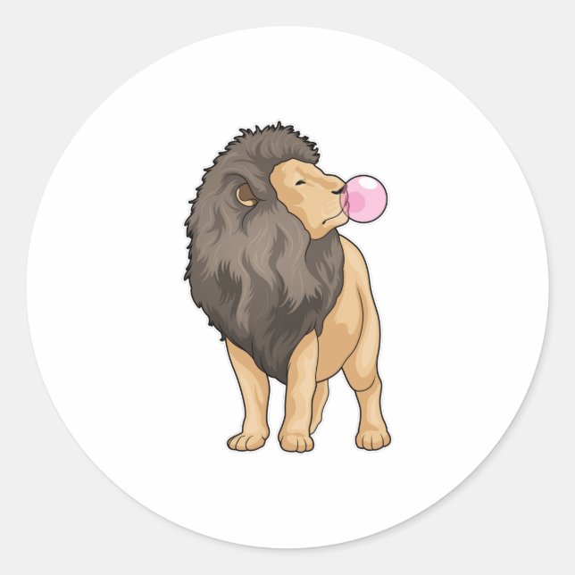Lion Chewing gum Classic Round Sticker (Front)