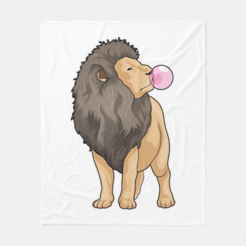 Lion Chewing gum Fleece Blanket