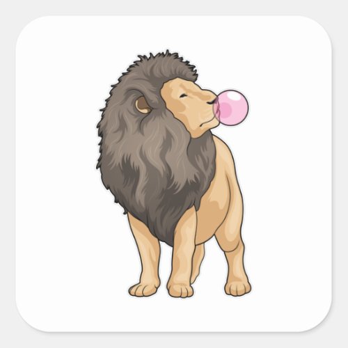 Lion Chewing gum Square Sticker