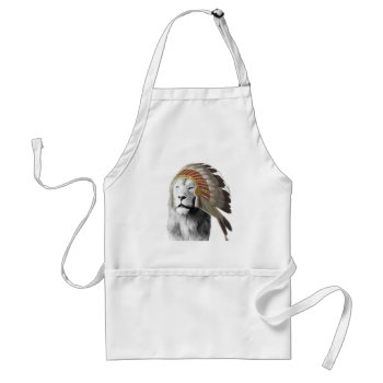 Lion Chief Adult Apron by BluePress at Zazzle