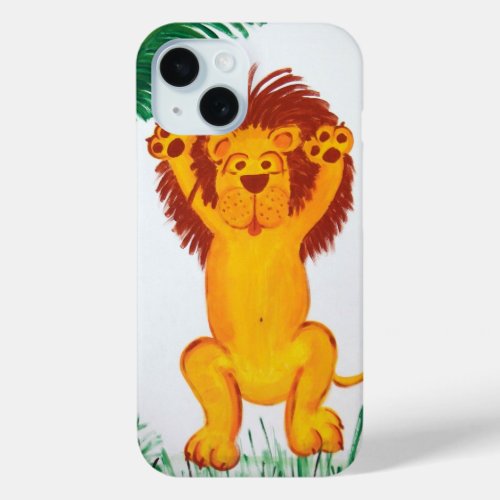 Lion Child Art iPhone 15 Case