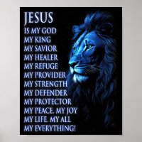 Lion Christian Jesus Is My King, God, Lord, And Sa